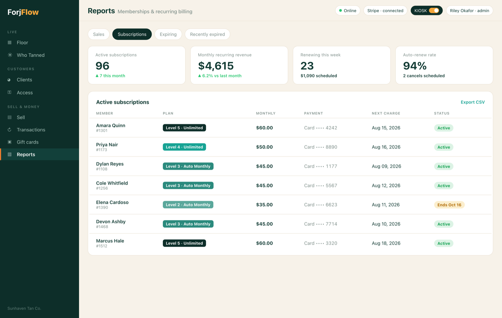 ForjFlow — memberships and recurring billing